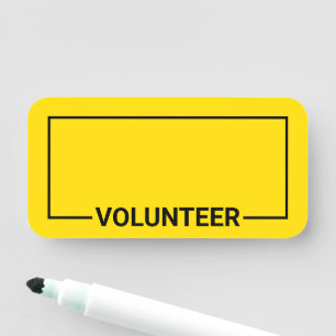 Porte-nom Volontaire jaune vierge