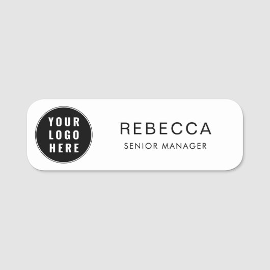 Porte-nom Votre logo d'entreprise et le nom de l'employé de  (Devant)