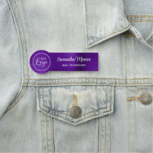 Porte-nom Votre logo d'entreprise ici Indigo Purple Ombre