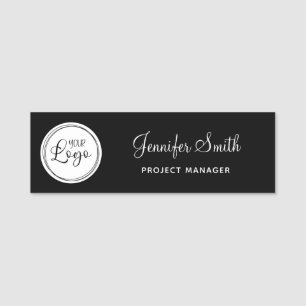 Porte-nom Votre logo d'entreprise sur cercle blanc