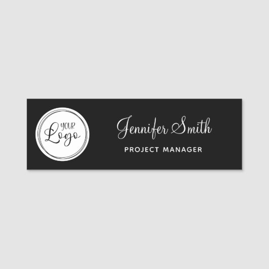 Porte-nom Votre logo d'entreprise sur le cercle blanc (Devant)