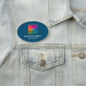 Porte-nom Votre Logo Ici Ajouter Nom Société Ocean Blue (En situation)