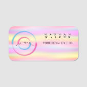 Porte-nom votre logo ici, couleur holographique (Devant)