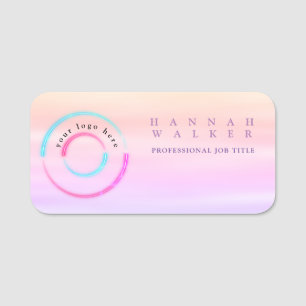 Porte-nom votre logo ici, couleur holographique