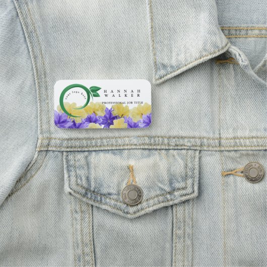 Porte-nom votre logo ici, fleurs de prairie de couleur verte (En situation)