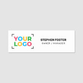 Porte-nom Votre logo ici Simple White Business (Devant)