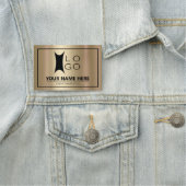 Porte-nom Votre logo sur Metallic Gold ID634 (En situation)