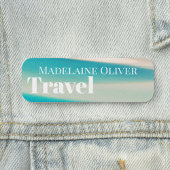 Porte-nom Voyage blanc simple pour employé