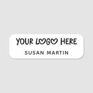 Porte-nom White and Black One Line Business Logo