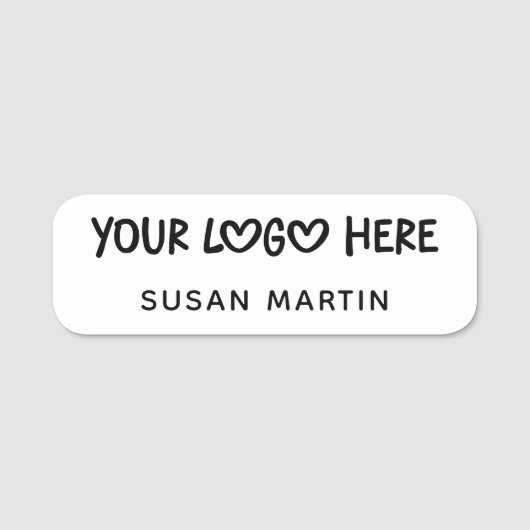 Porte-nom White and Black One Line Business Logo (Devant)