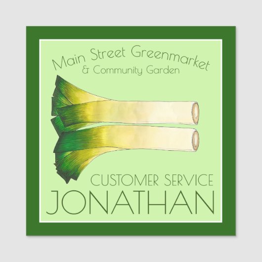 Porte-nom Wild Leeks Garden Cuisine végétale (Devant)