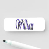 Porte-nom William Nom Dans Blue Sparkle, (En situation)