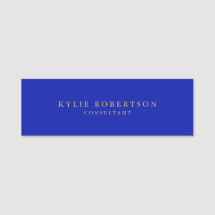 Porte-nom Zaffre Bleu Or Couleurs Professionnel Moderne tend