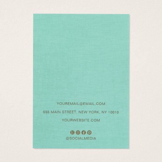 Porte-oreille en lin turquoise (Dos)