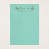 Porte-oreille en lin turquoise (Devant)