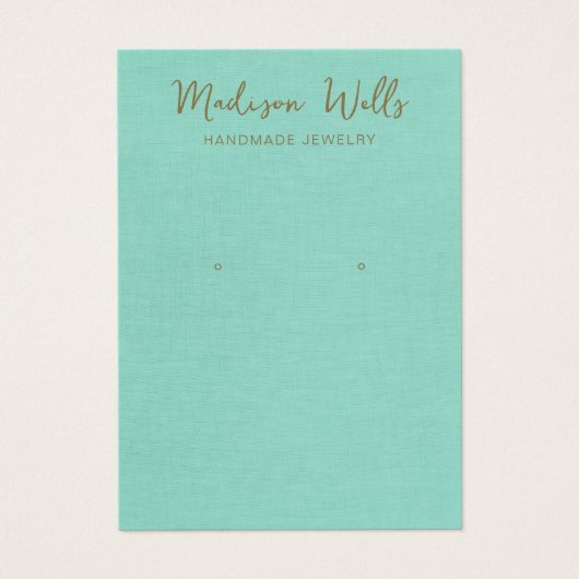 Porte-oreille en lin turquoise (Devant)