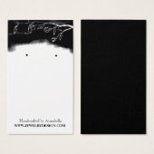 Porte-oreille Floral Blanc Noir Bijoux Personnalis (Devant & derrière)