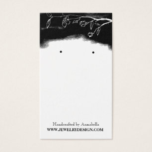 Porte-oreille Floral Blanc Noir Bijoux Personnalis