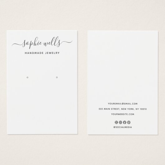 Porte-oreille noir simple Script (Devant & derrière)