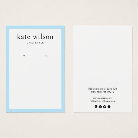 Porte-oreille Pastel Bordure Bleue (Devant & derrière)