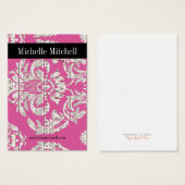 Porte-oreilles - Carte de visite rose (Devant & derrière)