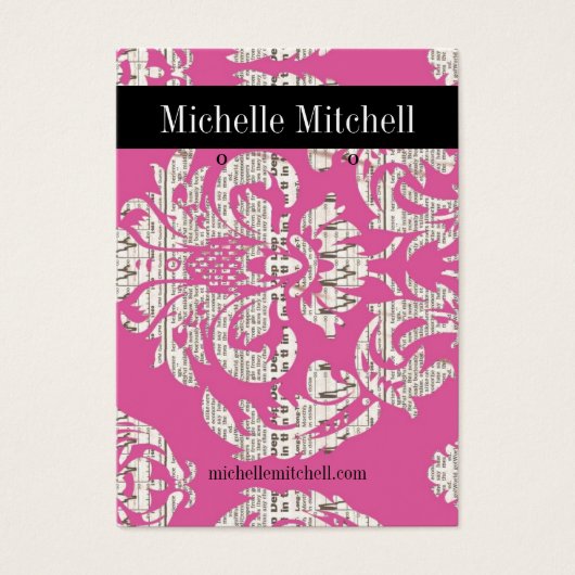 Porte-oreilles - Carte de visite rose (Devant)