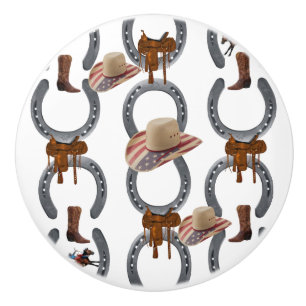 Porte Poignée Cheval Chapeau de Cow-boy