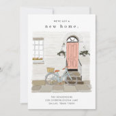 Porte rose Faire-part de déplacement illustré (Devant)