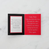 Porte rouge Caboose Carte de remerciements (Intérieur)