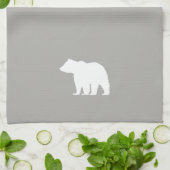 Porte Silhouette Gris et Blanc Serviette de cuisin (Plié)