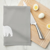 Porte Silhouette Gris et Blanc Serviette de cuisin (Quart Plié)
