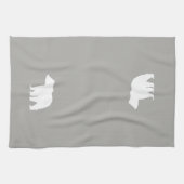 Porte Silhouette Gris et Blanc Serviette de cuisin (Horizontal)