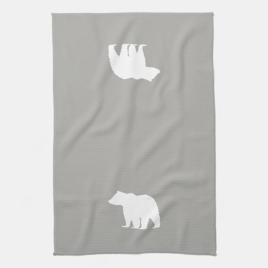 Porte Silhouette Gris et Blanc Serviette de cuisin (Vertical)