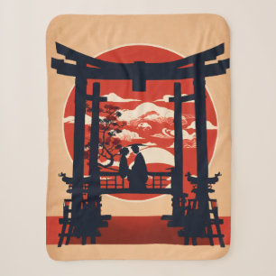 Porte Torii Japonaise Coucher de Soleil Plaid : Ro