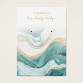 Porte Turquoise Blue Aqua Gold Agate Cartes d'affi (Devant)