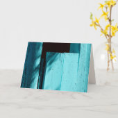 Porte Turquoise, Carte de voeux vierge (Fleur jaune)