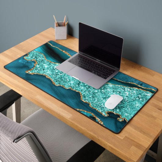 Porte Turquoise Gold Parties scintillant Marbre Bu (Bureau 2)