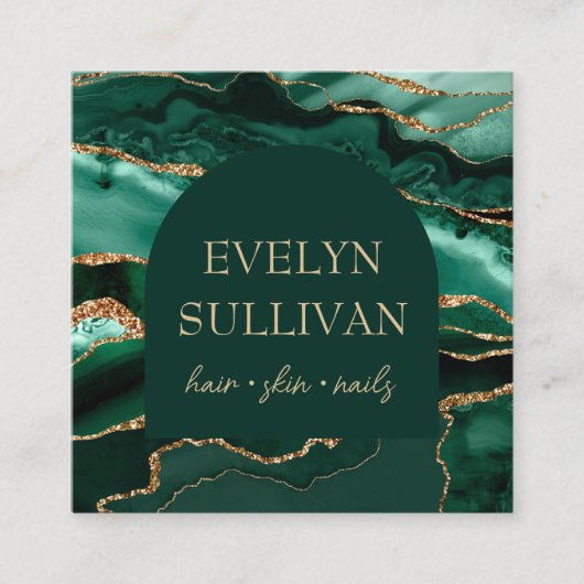 Porte vert émeraude et carte de visite d'arc (Devant)