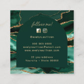 Porte vert émeraude et carte de visite d'arc (Dos)