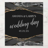 Porte-vin en marbre noir et or Étiquette (Étiquettes simples)