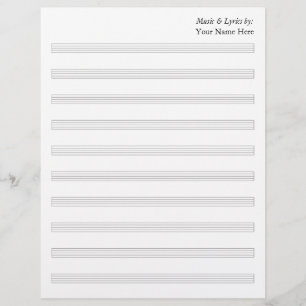 Portées de papier à musique vierge sans clefs
