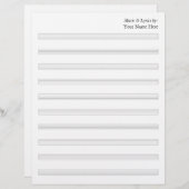 Portées de papier à musique vierge sans clefs (Devant / Derrière)