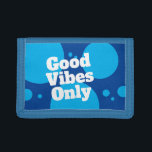 Portefeuille À 3 Volets Bonnes vitres uniquement citation personnalisée bl<br><div class="desc">Bonnes vibes seulement bleu éclatant devis personnalisé Trifold Wallet. Idées cadeaux personnalisées pour enfants et adultes.</div>