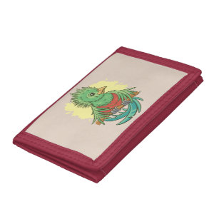 Portefeuille À 3 Volets Caricature d'oiseau Quetzal