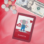 Portefeuille À 3 Volets Charme Cartoon Elephant Enfant Porte-monnaie rouge<br><div class="desc">Charmant portefeuille rouge d'éléphant de dessin animé. Personnalisez avec le nom de l'enfant. © ArianeC Illustrations-Tous droits réservés</div>