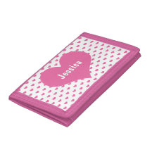 Coeurs roses mignons Motif Nom de fille Porte-monn