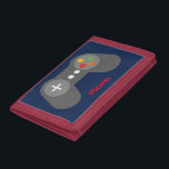 Portefeuille À 3 Volets Contrôleur de jeu vidéo bleu<br><div class="desc">Personnalisez cette conception de contrôleur de jeu cool avec un nom ou un message personnalisé.</div>