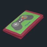 Portefeuille À 3 Volets Contrôleur de jeu vidéo vert<br><div class="desc">Personnalisez cette conception de contrôleur de jeu cool avec un nom ou un message personnalisé.</div>