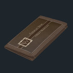 Portefeuille À 3 Volets Cuir Monogramme Chocolat Haut De Gamme<br><div class="desc">Portefeuille prêt à vous personnaliser. Avec un design attrayant dans un beau Monogramme Chocolat Faux Cuir haut de gamme qui comprend une zone pour votre nom, nom de société ou votre juste ajouter votre propre texte. Remarque : Toutes les zones de modèle n'ont pas besoin d'être modifiées. 📌 Si vous...</div>