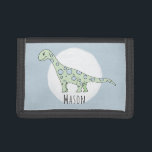 Portefeuille À 3 Volets Dinosaure jurassique Cool du garçon avec nom<br><div class="desc">Ce design cool fait partie d'une collection de dinosaures mignons pour les vêtements et accessoires de petit garçon. Ce dessin pour enfants présente un dinosaure jurassique de doodle dessiné à la main et peut être personnalisé avec le nom de votre garçon. Parfait pour le premier portefeuille de votre enfant. Consultez...</div>